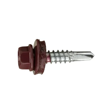 Саморез кровельный по металлу 4,8х19 RAL3005/цинк (винно-красный)