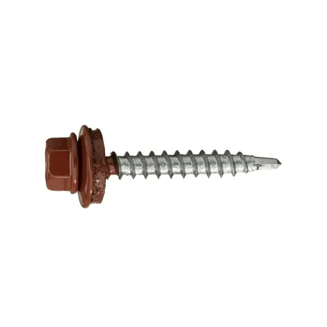 Саморез кровельный по дереву 4,8х35 RAL3009/цинк (оксидно-красный)