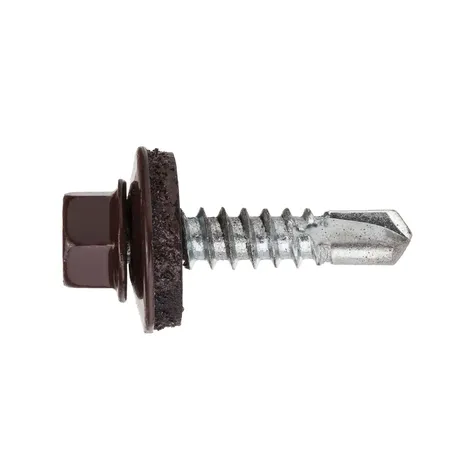 Саморез кровельный по металлу 5,5х25 RAL8019/цинк (серо-коричневый)